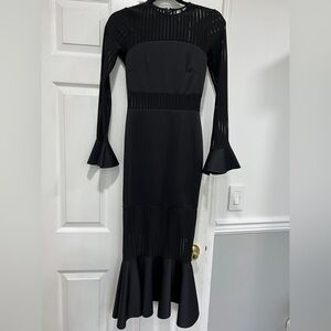ASOS Black Long Sleeve Dress with Flared Cuffs